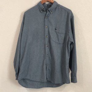 Dockers Mens Sz L Flannel Button Up Shirt Houndstooth 100% Cotton
